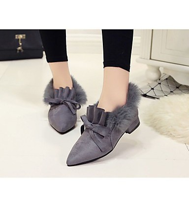 Women's Flats Winter Mary Jane Suede Casual Flat