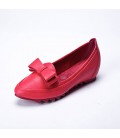 Women's Flats Comfort Leatherette Casual Black Red Gray Almond