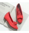 Women's Flats Comfort Leatherette Casual Black Red Gray Almond
