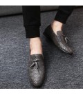 Men luxury Brand Moccasin Leather Casual Driving Oxfords Shoes 
