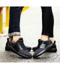 Mens Air Mesh Casual Shoes tenis feminino PU Leather Solid Flat