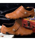 Men Causal Shoes Genuine Leather Slip On Men Shoes