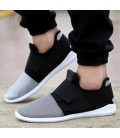 Air mesh fabric mens loafers cloth patchwork leisure canvas shoes