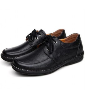 Men Leather shoes Black Brown Men Flats Shoes