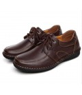 Men Leather shoes Black Brown Men Flats Shoes