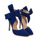 Women Big Bow Tie Pumps Butterfly Pointed Stiletto Shoes
