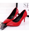  Women Shoes Pointed Toe Pumps Patent Leather Dress Shoes 
