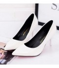  Women Shoes Pointed Toe Pumps Patent Leather Dress Shoes 