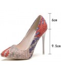 Pumps Woman Shoes retro plaid heels pointed fine with single shoes