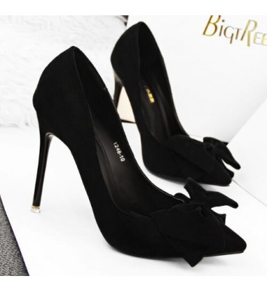 Women Shoes High Heels Sexy Bow Pointed Toe Ladies Shoes