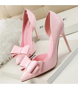 Women Pumps Sweet Bow knot High-heeled Shoes