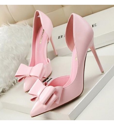 Women Pumps Sweet Bow knot High-heeled Shoes