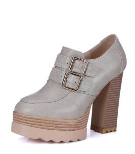 Spring Autumn Thick High Heeled Pumps Woman Round Toe Female Shoes