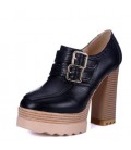 Spring Autumn Thick High Heeled Pumps Woman Round Toe Female Shoes