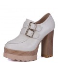 Spring Autumn Thick High Heeled Pumps Woman Round Toe Female Shoes