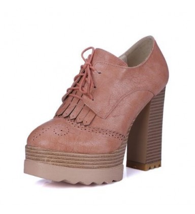 Spring Autumn Thick High Heeled Pumps Woman Round Toe Female Shoes
