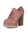 Spring Autumn Thick High Heeled Pumps Woman Round Toe Female Shoes
