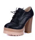 Spring Autumn Thick High Heeled Pumps Woman Round Toe Female Shoes