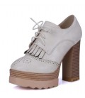 Spring Autumn Thick High Heeled Pumps Woman Round Toe Female Shoes