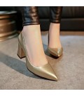 Simple Pointed shoes thick High heels Women's Shoes
