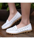 Genuine Leather Women Summer Hollow Shoes 