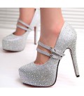 women high heels prom wedding shoes lady crystal platforms shoes