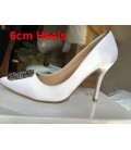 Sweet Square Rhinestone Buckle Silk Surface Women Pumps