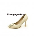 Sweet Square Rhinestone Buckle Silk Surface Women Pumps