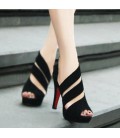 summer night women shoes Fish mouth side zippers with documentary shoes