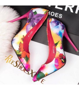 Women summer spring satin new thin high heels pumps