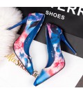 Women summer spring satin new thin high heels pumps