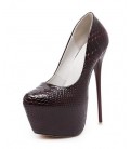 Women Round Toe Height Platform Extreme High Heels Shoes