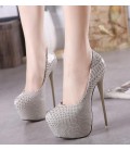 Women Round Toe Height Platform Extreme High Heels Shoes