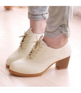 women pumps square heels fashion lace up women boots 