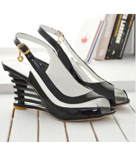 Women Summer Wedges Heel Sandals Buckle Style Open Toe Shoes