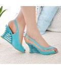 Women Summer Wedges Heel Sandals Buckle Style Open Toe Shoes