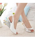 Women Summer Wedges Heel Sandals Buckle Style Open Toe Shoes