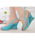Women Summer Wedges Heel Sandals Buckle Style Open Toe Shoes