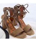Sexy Women Pumps Open Toe Lace up Heels Sandals