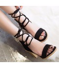 Sexy Women Pumps Open Toe Lace up Heels Sandals