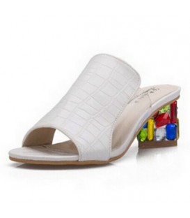 Rhinestone Peep Toe Heels Women Sandals Shoes