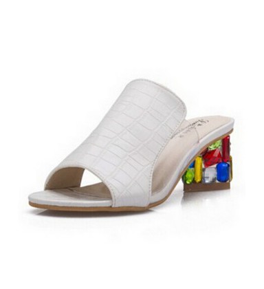 Rhinestone Peep Toe Heels Women Sandals Shoes