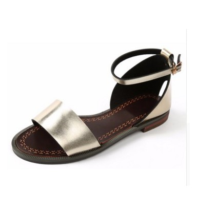 New Solid Flat Sandals Soft Leather Sandals Women Beach Shoes