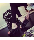 women Summer Sandals women's Pure color Fish mouth sandals