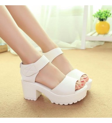 Summer shoes fashion high-heeled platform soft PU sandals
