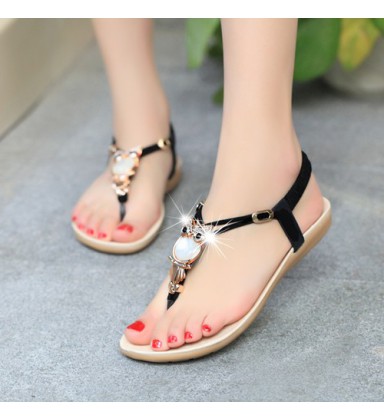 Women Summer Classic Rhinestone sandals fashion flat