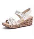 Summer shoes women Fretwork Carving Swing Wedges