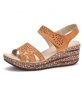 Summer shoes women Fretwork Carving Swing Wedges