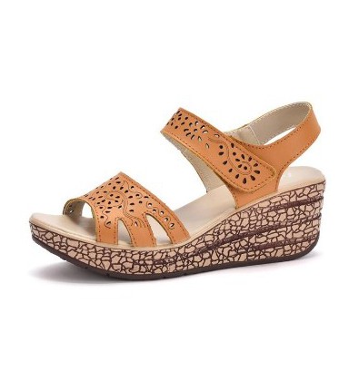 Summer shoes women Fretwork Carving Swing Wedges