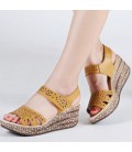 Summer shoes women Fretwork Carving Swing Wedges